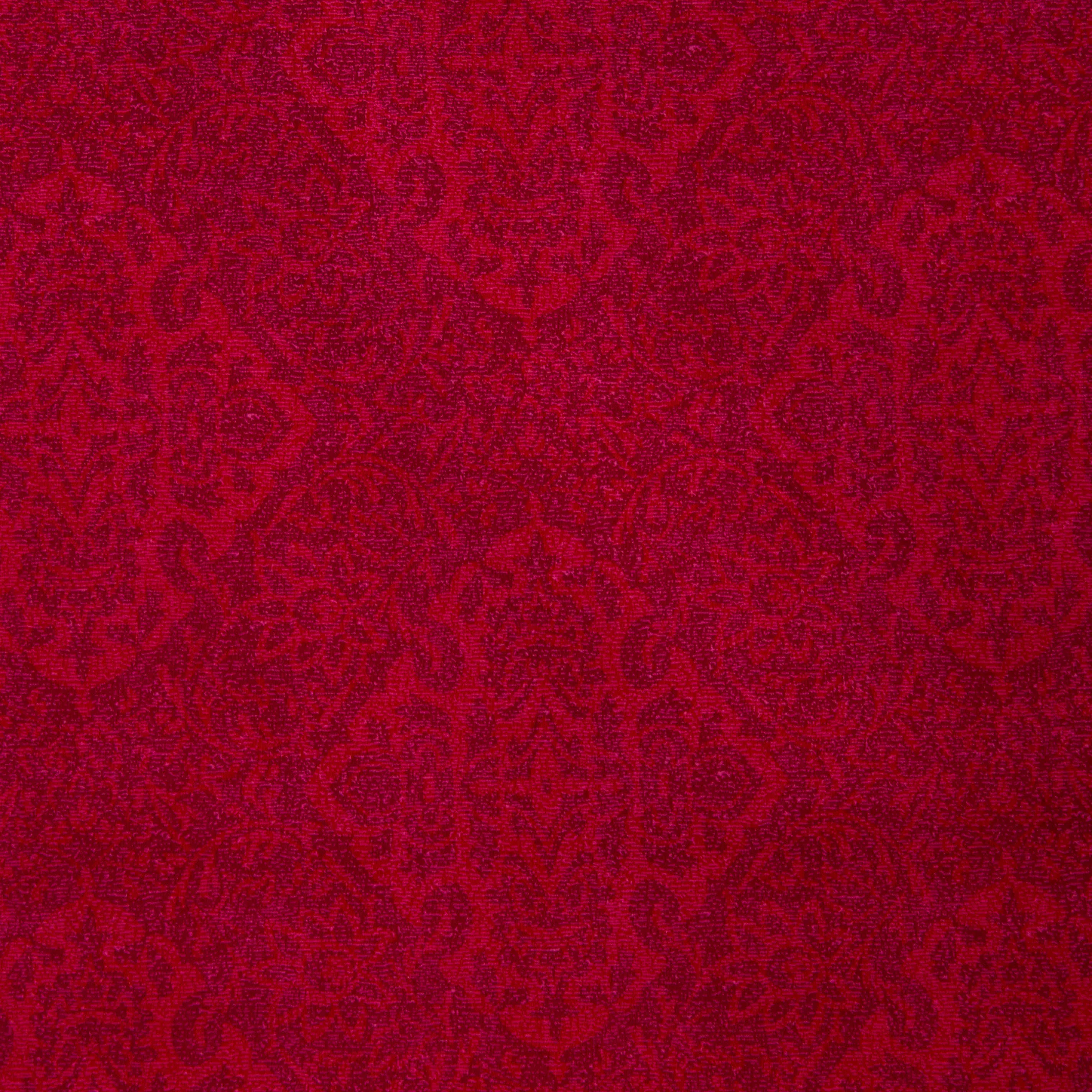 Katoen rood met donkerrood motief